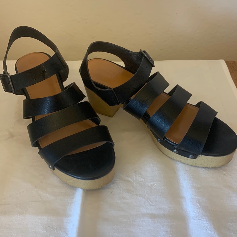 J Crew Factory Black Platform Sandals - size 7